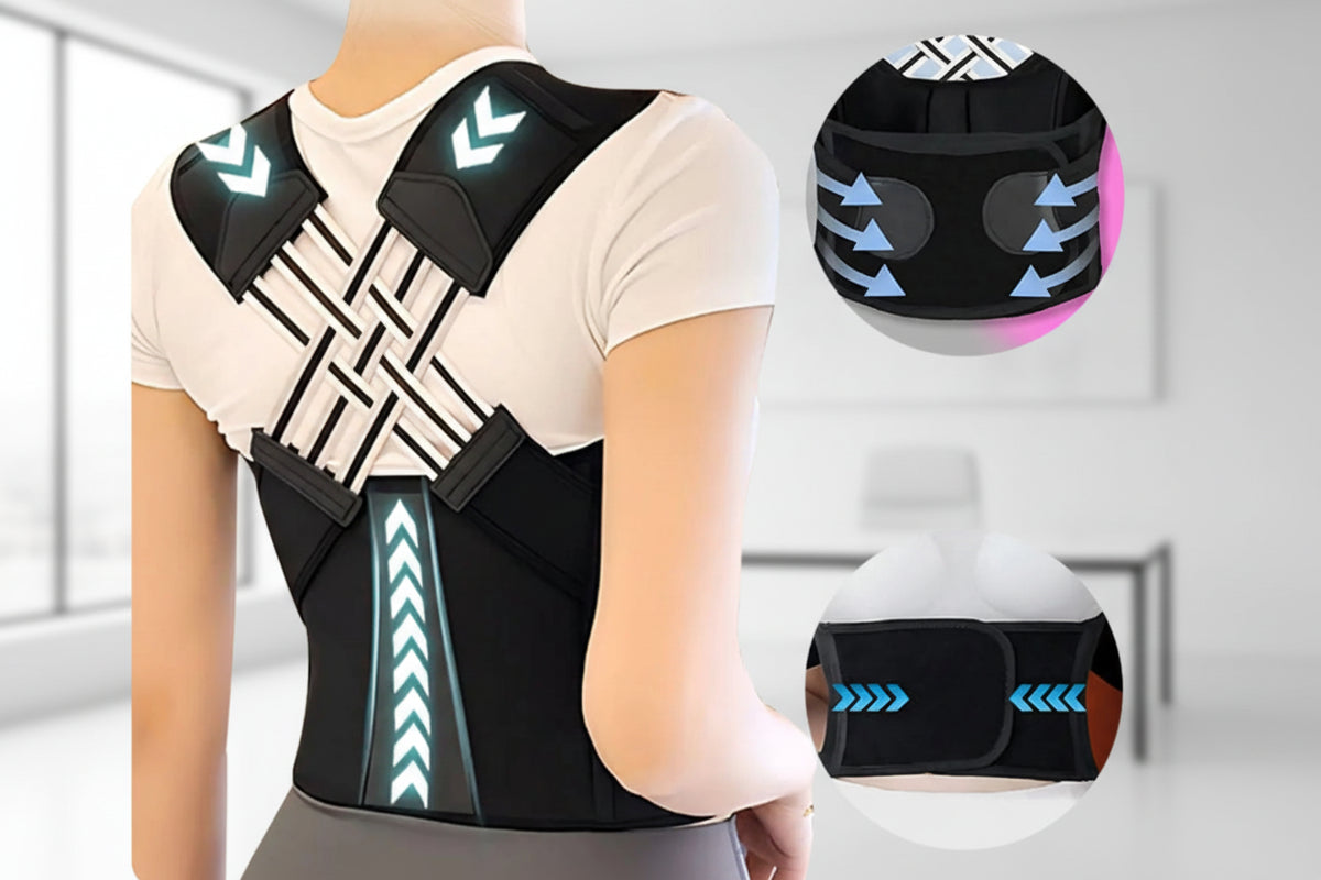 Woman wearing a NUE black posture belt
