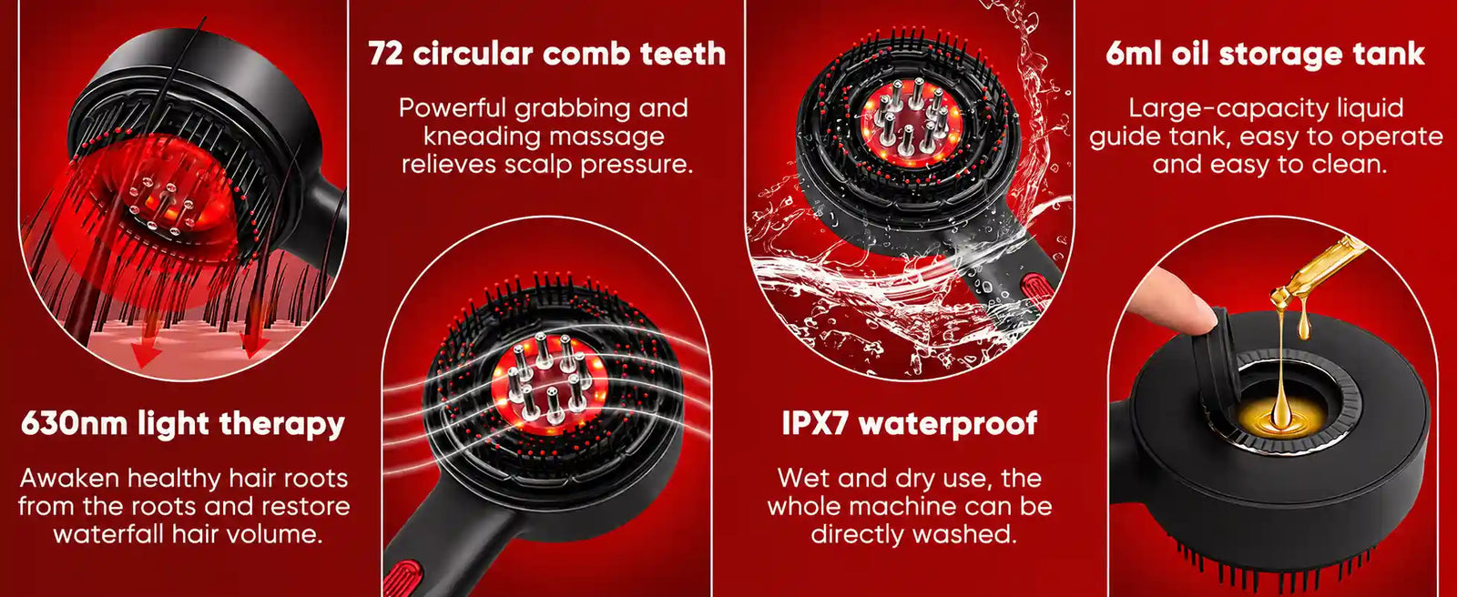 The Nue™ Scalp Therapy Brush - For Stronger -  Healthier Hair