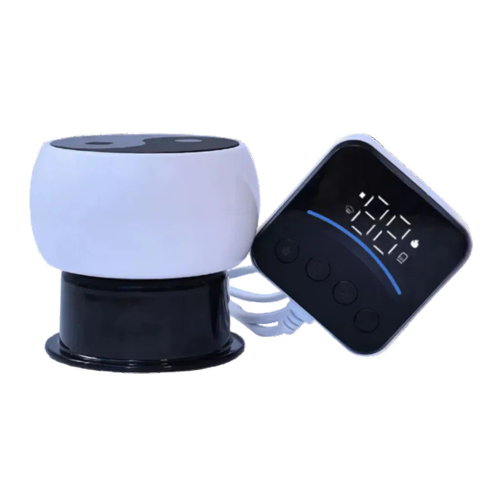 Nue Cupping Massager with digital display on a white background