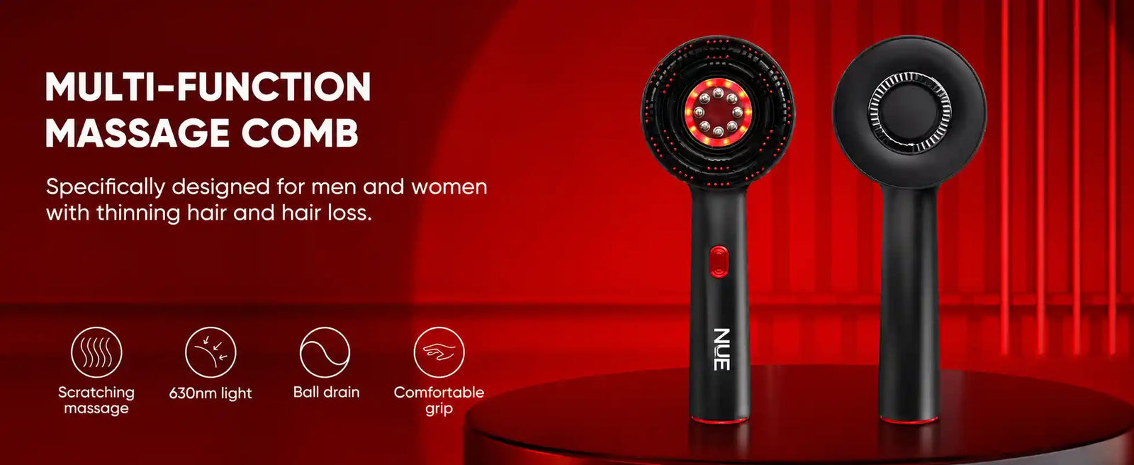 The Nue™ Scalp Therapy Brush - For Stronger -  Healthier Hair